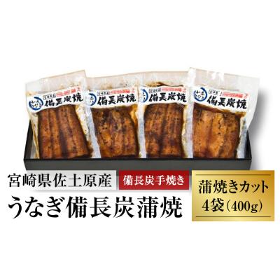 ふるさと納税 宮崎市 備長炭手焼き　和匠うなぎの蒲焼カット4パックセット(計400g)