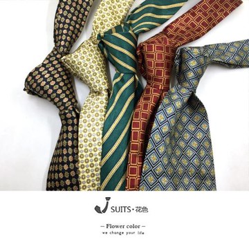 10公分 真絲印花領帶 桑蠶絲意大利風格花紋領帶男士復古正裝領帶