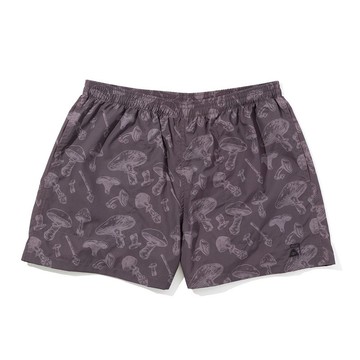 日本限定POLER NYLON WIDE STUFF SHORTS 尼龍寬版短褲 /印花黑棕