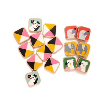 Petit Monkey經典木玩-繽紛動物記憶翻翻樂