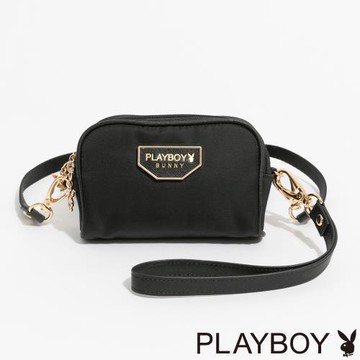 PLAYBOY - 零錢包附長背帶/手挽帶  Stance系列 - 黑色