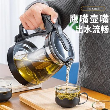 中式玻璃泡茶壺茶水分離沖茶器辦公室耐高溫防爆玻璃茶壺花茶壺套