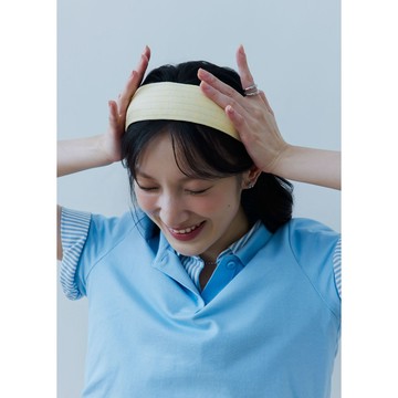 【vacanza】條紋馬卡龍色棉布髮箍．0708新品