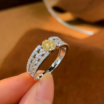 隔日到貨 馬達加斯加 0.5克拉 50分 黃水晶 黃寶石 戒指 S925銀 固定戒圍 美國戒圍A286