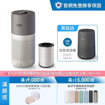 ★買大送小+三年份濾網★飛利浦抗敏奈米級空氣清淨機(AC3033/86)-適用22坪