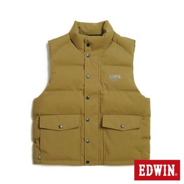 EDWIN 男裝 休閒防寒背心-苔綠色