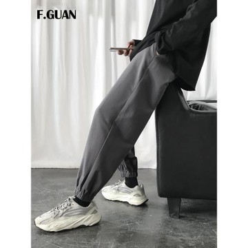 春秋九分哈倫褲男寬松純色休閑運動褲港風束腳褲青少年學生衛褲潮