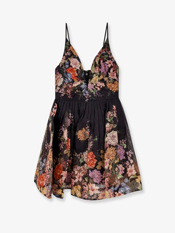 Linen and silk dress with floral print - ZIMMERMANN - gender_Woman