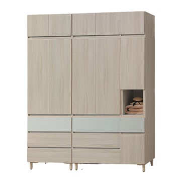 【MUNA家居】夏朵白榆木6.4X8尺衣櫃
