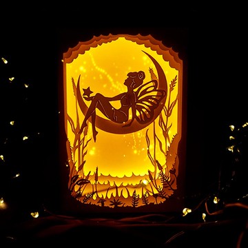 | 光影故事 | 迷你紙雕小夜燈 | 蝴蝶小精靈 少女 |