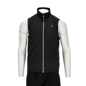 Mizuno 男款 黑色 微立領 內刷毛 運動 休閒 背心 32TEB55909