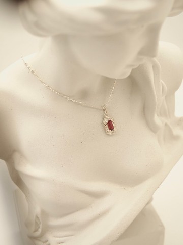 夕 - After Sunset - 天然無燒帕帕拉恰(蓮花剛玉)925銀項鏈