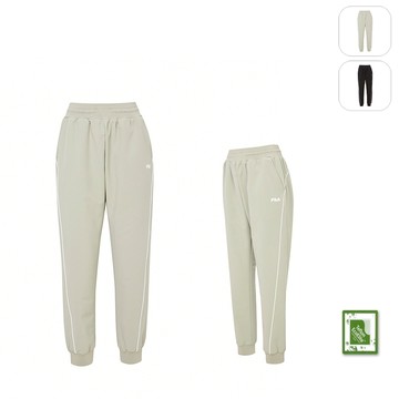 【FILA】女性 防潑水機能 平織長褲-灰綠 5PNY-5112-OV