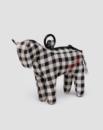 BAGGU - 小馬鑰匙圈 - 黑白格