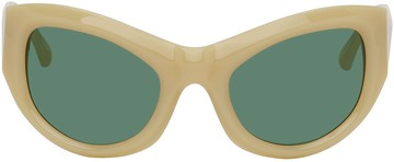 Dries Van Noten SSENSE 独家发售驼色 Linda Farrow 联名 Goggle 太阳镜