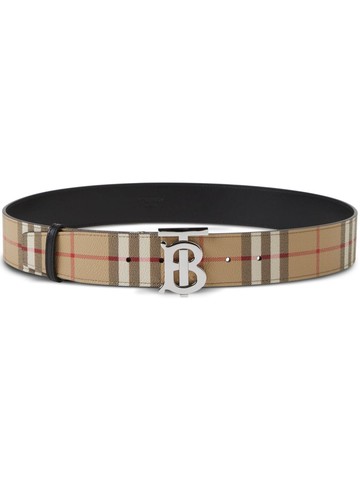 Burberry - check reversible belt - men - Acrylic/Polyester/Polyurethane/Leather/Cotton - 100 - Neutrals
