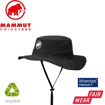 【MAMMUT 長毛象 Runbold Hat 防曬透氣漁夫帽《黑》】1191-04614/休閒帽/防曬帽/遮陽帽