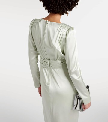 Dolce & Gabbana Gathered front-slit silk-blend gown