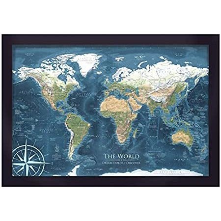 World Map Push Pin Framed Map Voyager World Map Designed by a Profess