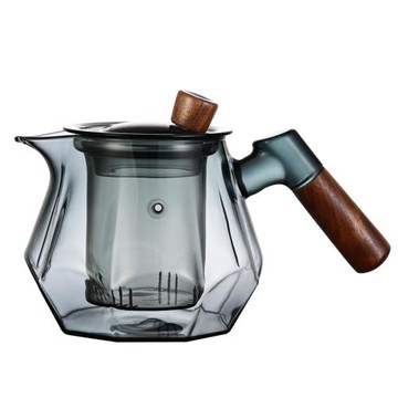 側把茶壺玻璃煮茶器電陶爐耐高溫泡茶壺木把單壺過濾功夫茶具把杯