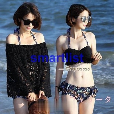 水着19 タンキニ レディース ラッシュガード 水着 ビキニ レース 3点セット バンドゥブラ ママ水着 通販 通販 Lineポイント最大get Lineショッピング