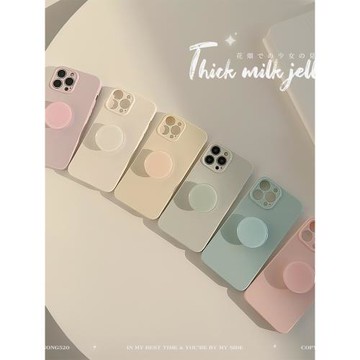 簡約ins風純色帶氣囊支架適用iPhone17promax手機殼蘋果17pro新款13少女12日韓系11可愛16promax小清新15pro