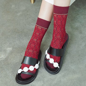 催眠水晶 肌理紋中筒襪