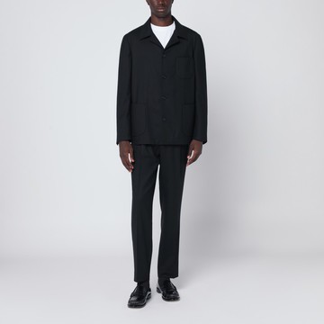 Black single-breasted suit in wool blend