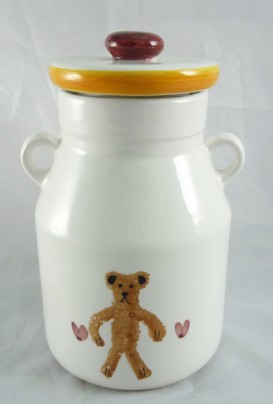 【震撼精品百貨】日本泰迪熊 ~ 玻璃調味罐『白-熊&蝴蝶』