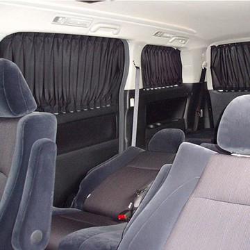 免打孔軌道防曬遮陽簾通用型汽車雙軌方形布料后擋風玻璃隱私窗簾