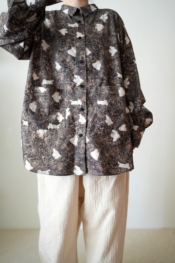 橡子花園鳥語貓長袖襯衫