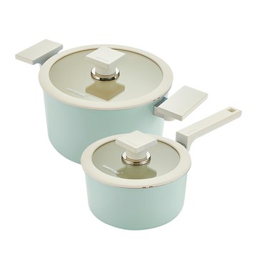 HAPPYCALL ADDZ Blanc 鍋具兩件組  雙耳鍋 + 單柄鍋  薄荷綠  1組