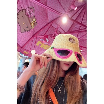 蔡依林同款❮野獸派x Hello Kitty❯聯名Kitty眼鏡造型漁夫帽