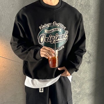 【AMERO】男裝 女裝 圓領長袖大學T 內刷毛 美式復古 情侶裝