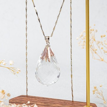 高品白水晶靈擺項鍊墜