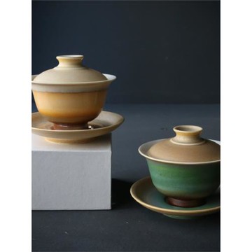 器何物窯變蓋碗茶杯三才茶碗漸變陶瓷手抓蓋碗單個復古功夫泡茶器