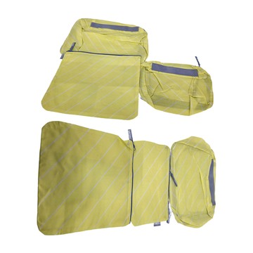 大網包40 x 30 x 10.5cm + 中網包29 x 28 x 9cm + 小網包29.5 x 21 x 9cm + 大袋32.5 x 28cm + 中袋26 x 24.5cm + 小袋25.8x 16cm  顏色隨機