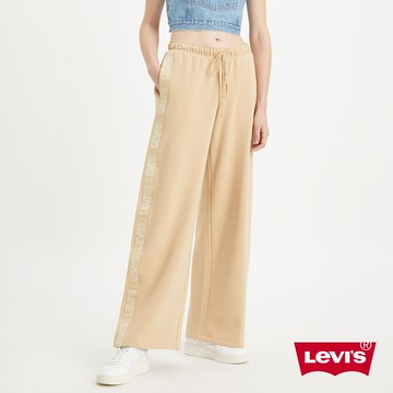 青春活力系列 女款 抽繩寬直筒棉褲 / Logo邊條 秋日小麥 熱賣單品