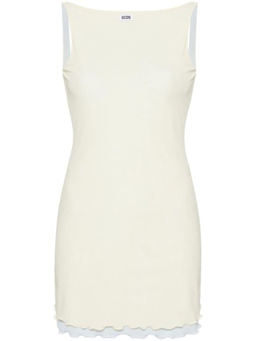 Gcds - layered mini dress - women - Nylon/Spandex/Elastane - XS - Yellow