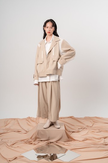 拼接包釦夾克外套