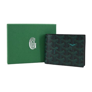 GOYARD VICTOIRE 限定色基本款塗料帆布八卡男夾(長青綠)