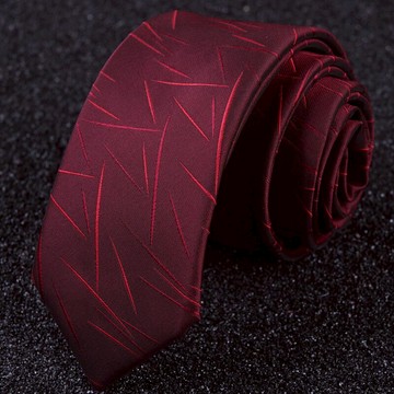 質感暗條紋純色領帶男正裝商務 6cm職業上班結婚新郎婚慶用深紅色