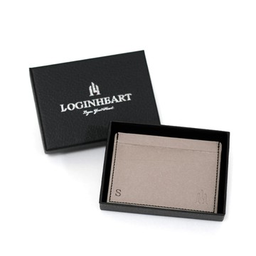 loginheart免取卡正面感應卡夾 木質冷灰 可客製 各類卡片 直接感應不受其他卡片干擾