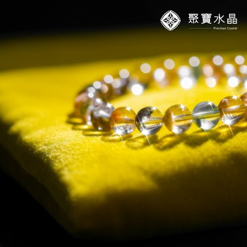 【大地幽靈聚寶盆手鍊】紫水晶 黃水晶 白水晶 鈦晶 黑髮晶 金太陽 金草莓 藍線石 碧璽 水晶直播 聚寶水晶