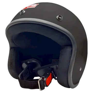 evo helmets 艾莉莎復古騎士安全帽 附冰絲面罩 顏色隨機  消光黑  S (頭圍51~53cm)