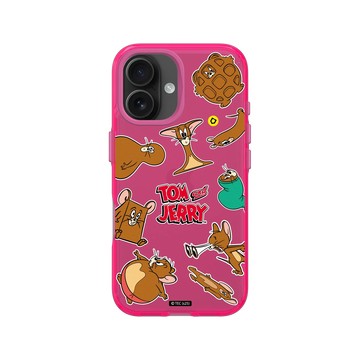 iPhone 16 Clear 粉漾桃 - 湯姆貓與傑利鼠 Tom and Jerry - 貼紙系列 - 傑利鼠變形