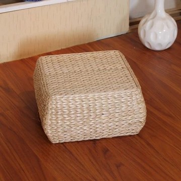 【草編方形坐凳-30*30-高18cm-1款/組】蒲草換鞋坐墩矮凳沙發凳腳凳創意實木凳子-7501039