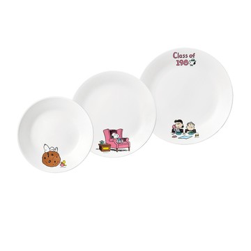 【美國康寧 CORELLE】SNOOPY史努比 平盤三件組 -陽光早午餐(C01)