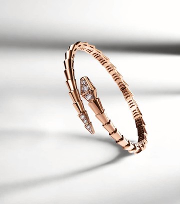 Bvlgari Serpenti Viper 18kt rose gold bracelet with diamonds