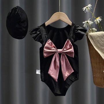 女寶寶公主風游泳裝兒童洋氣飛袖洋氣速干泳衣女童時髦夏季衣服潮